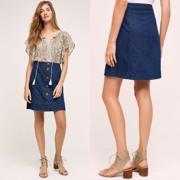Anthropologie Dresses & Skirts - Anthro Pilcro and the Letterpress Denim Skirt